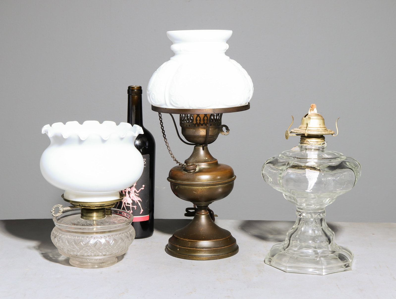 Three Assorted Vintage Oil / Kerosene Lamps (1 of 4)