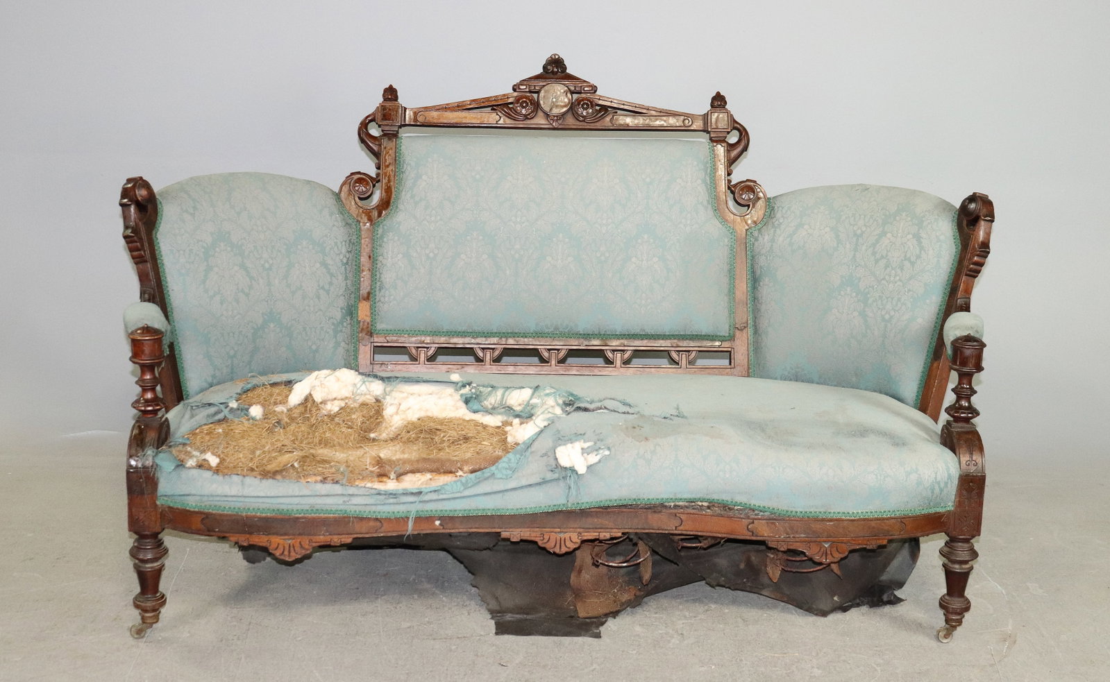 Antique Victorian Style Settee: Antique Victorian Style Settee - 42 in tall x 73 x 35, seat height is 17 in