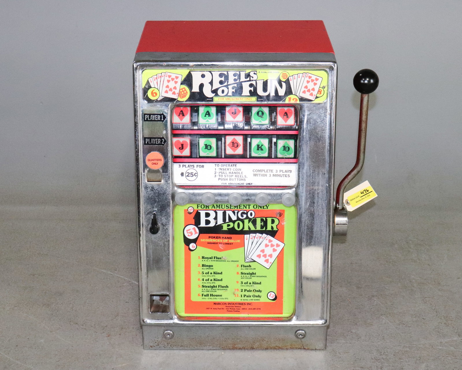 Reels Of Fun Bingo Poker Slot Machine (1 of 6)