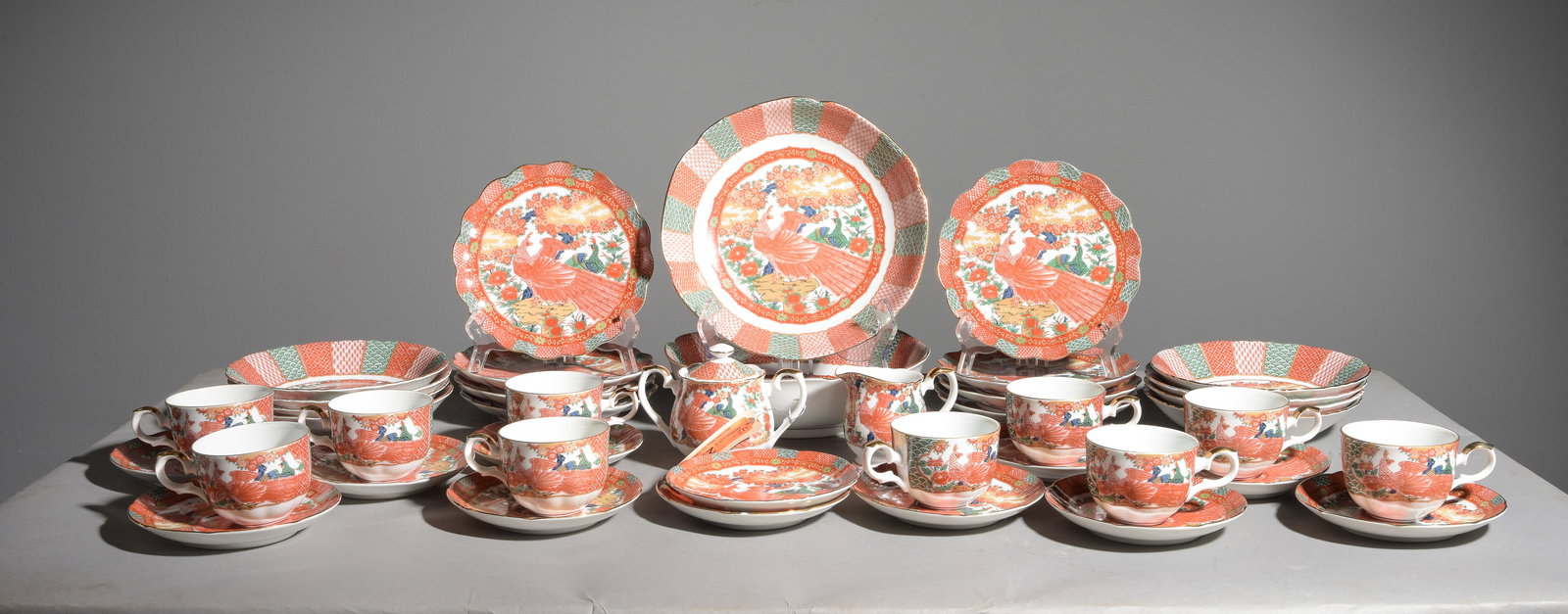 42pcs Japanese Imari Peacock China (1 of 9)