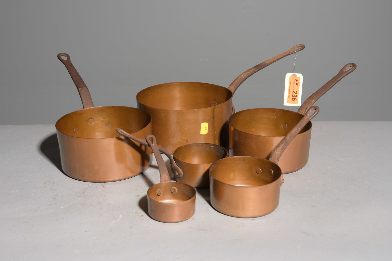 6 French Copper Sauce Pans #2 (1 of 3)