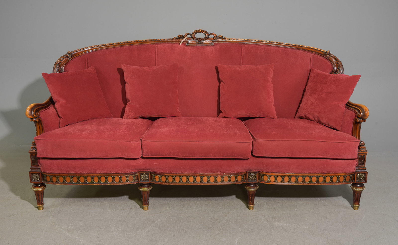Louis XVI Style Three Seater Sofa with Ormolu Accents (1 of 5)