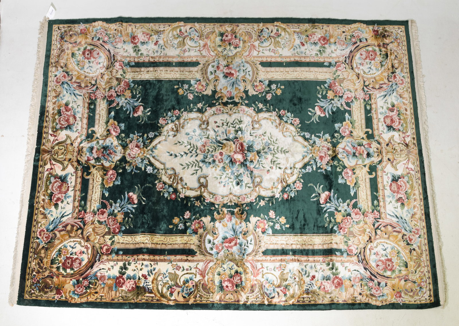 Hand Knotted Persian Rug - 8'5 x 11'5: Hand Knotted Persian Aubusson Style Rug - 8'5 x 11'5