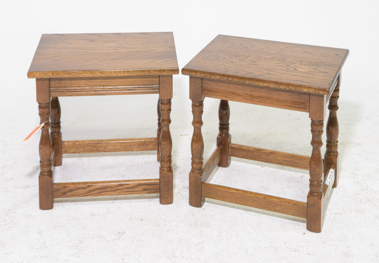 British Oak Pair of Stools / Small Tables #1: British Oak Pair of Stools / Small Tables - 18 in tall x 17.75 x 14 each