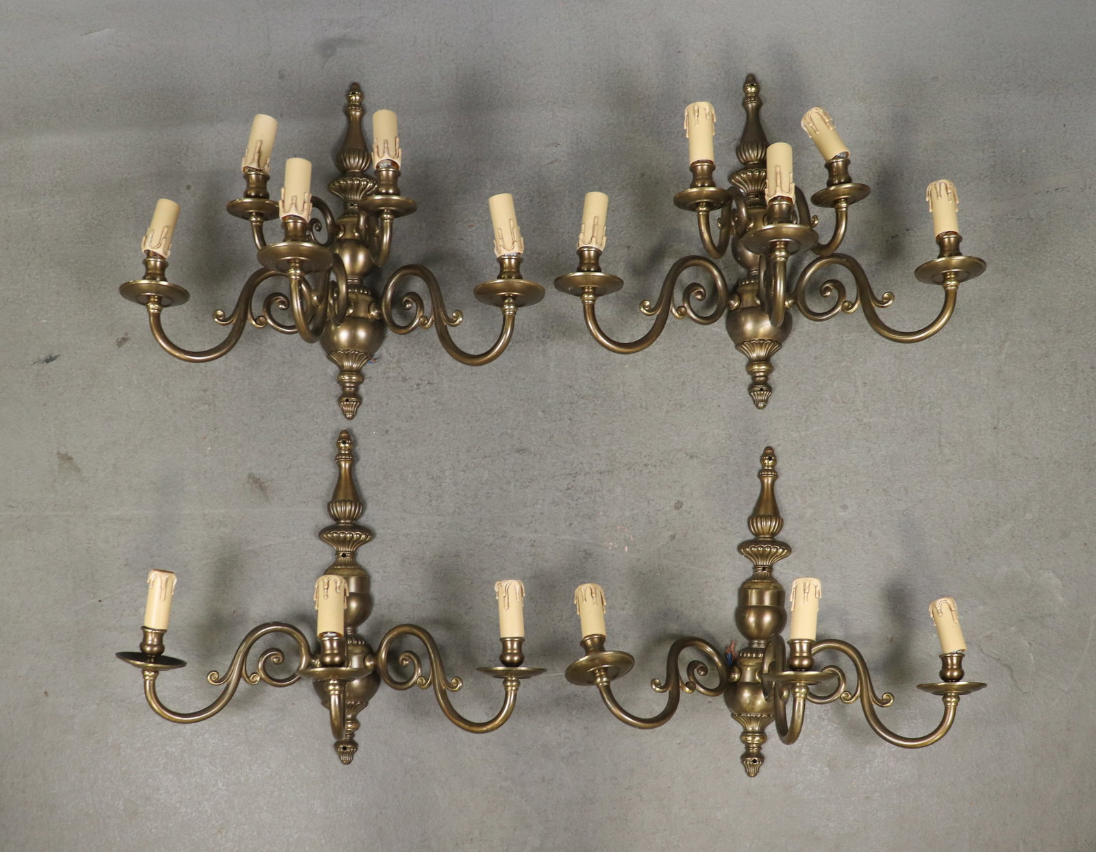 4 Assorted Louis Philippe Style Sconces: 4 Assorted Louis Philippe Style Sconces - 17 in tall x 21 x 12