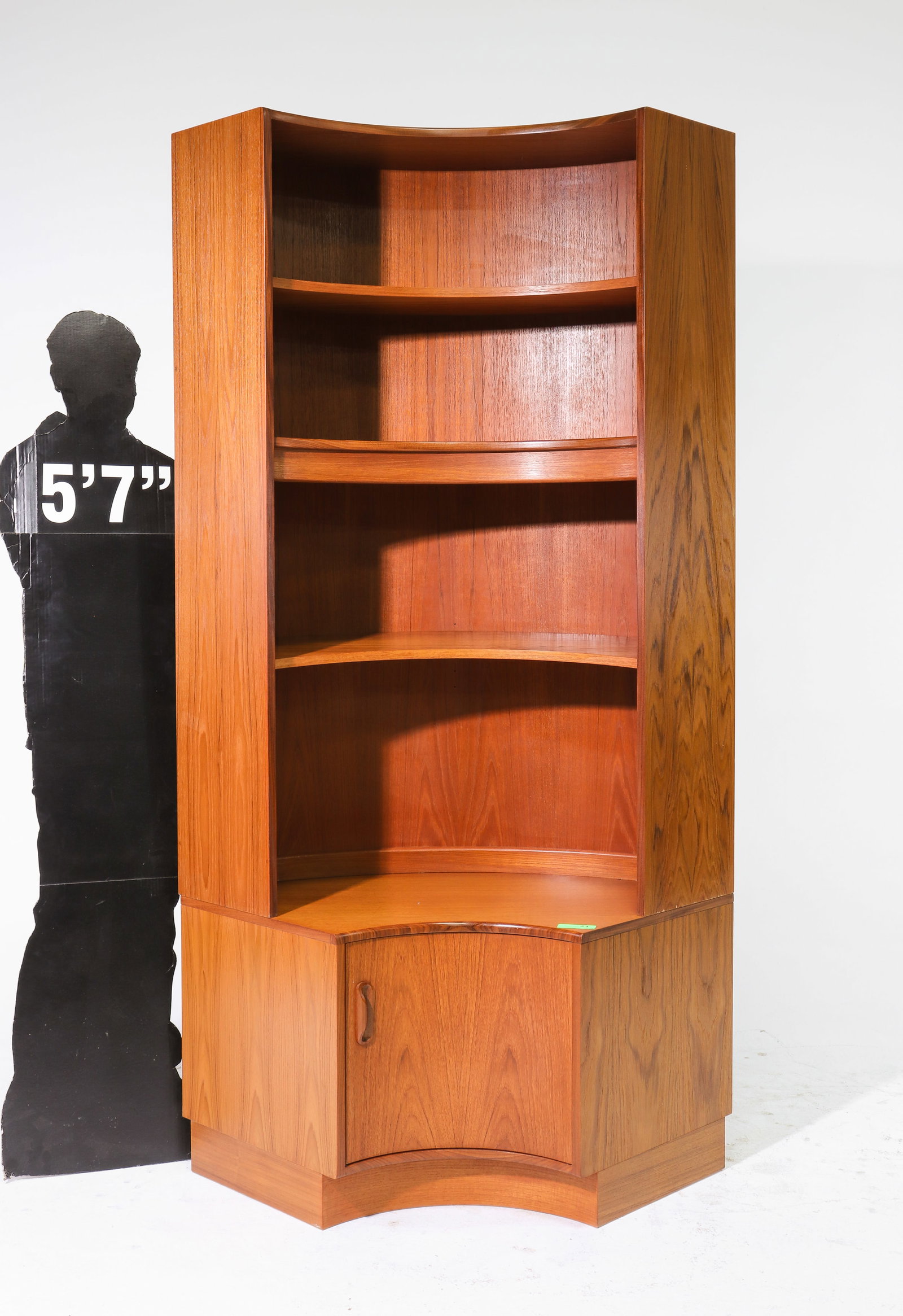 Mid Century Modern Large Corner Cabinet - Gplan: Danish Modern Style Large Teak Corner Cabinet by British Furniture Maker G-Plan - 78 in tall x 42 x 34 - This will break down for easier transport