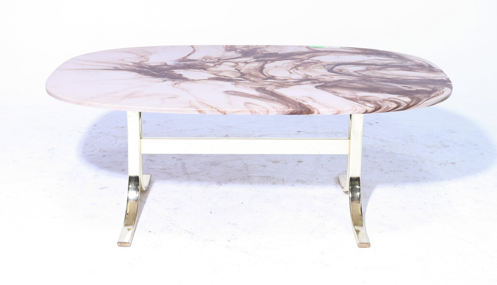 Danish Oval Marble Top Coffee Table (1 of 3)