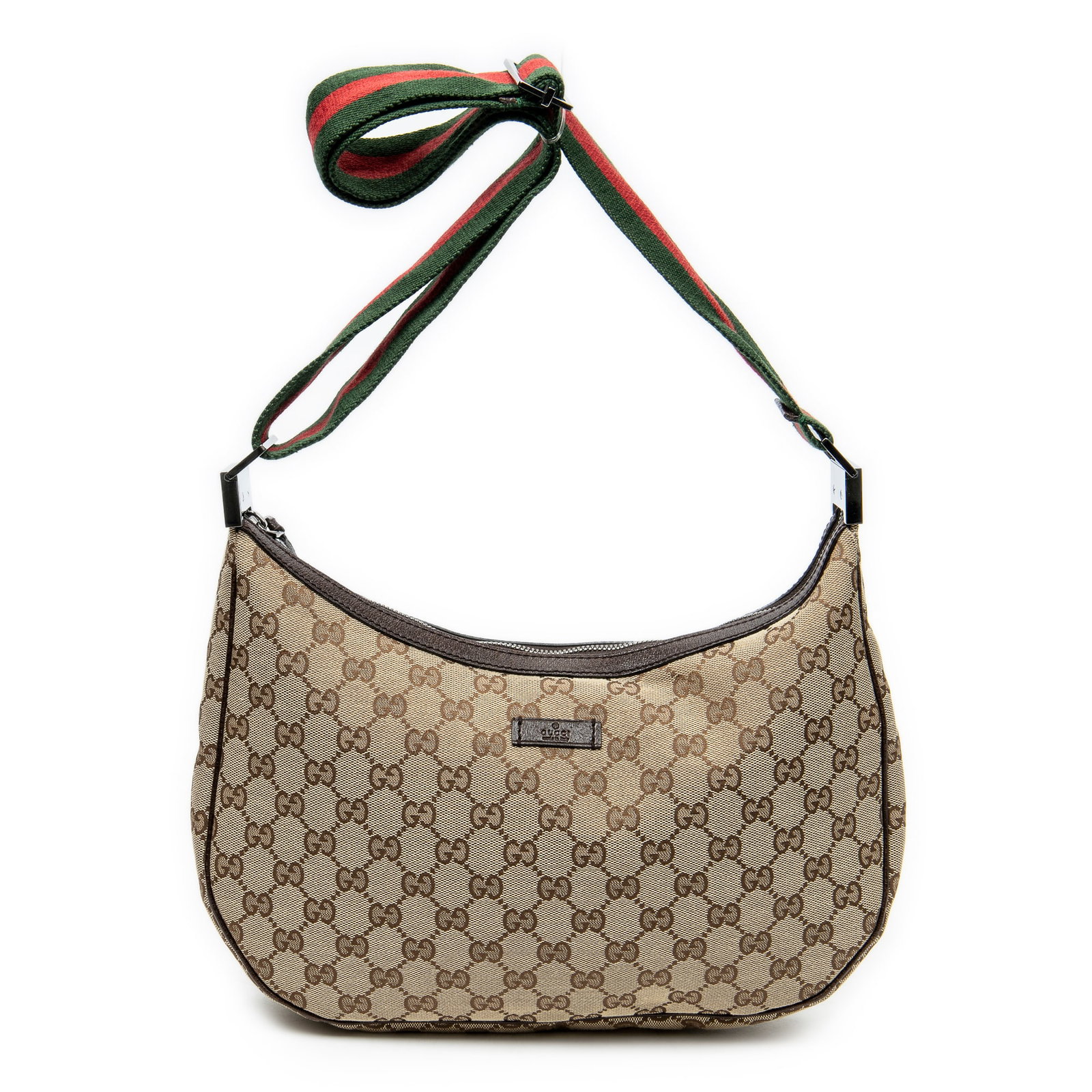 Gucci Round Zip Messenger in Monogrammed Canvas: Genuine Pre-Owned Gucci Round Zip Messenger in Brown/Beige Monogrammed Canvas made in Italy in A condition. Date Code is 122790-001998 Measurements: 33*20*5cm (Length * Height * Width). This lot inclu