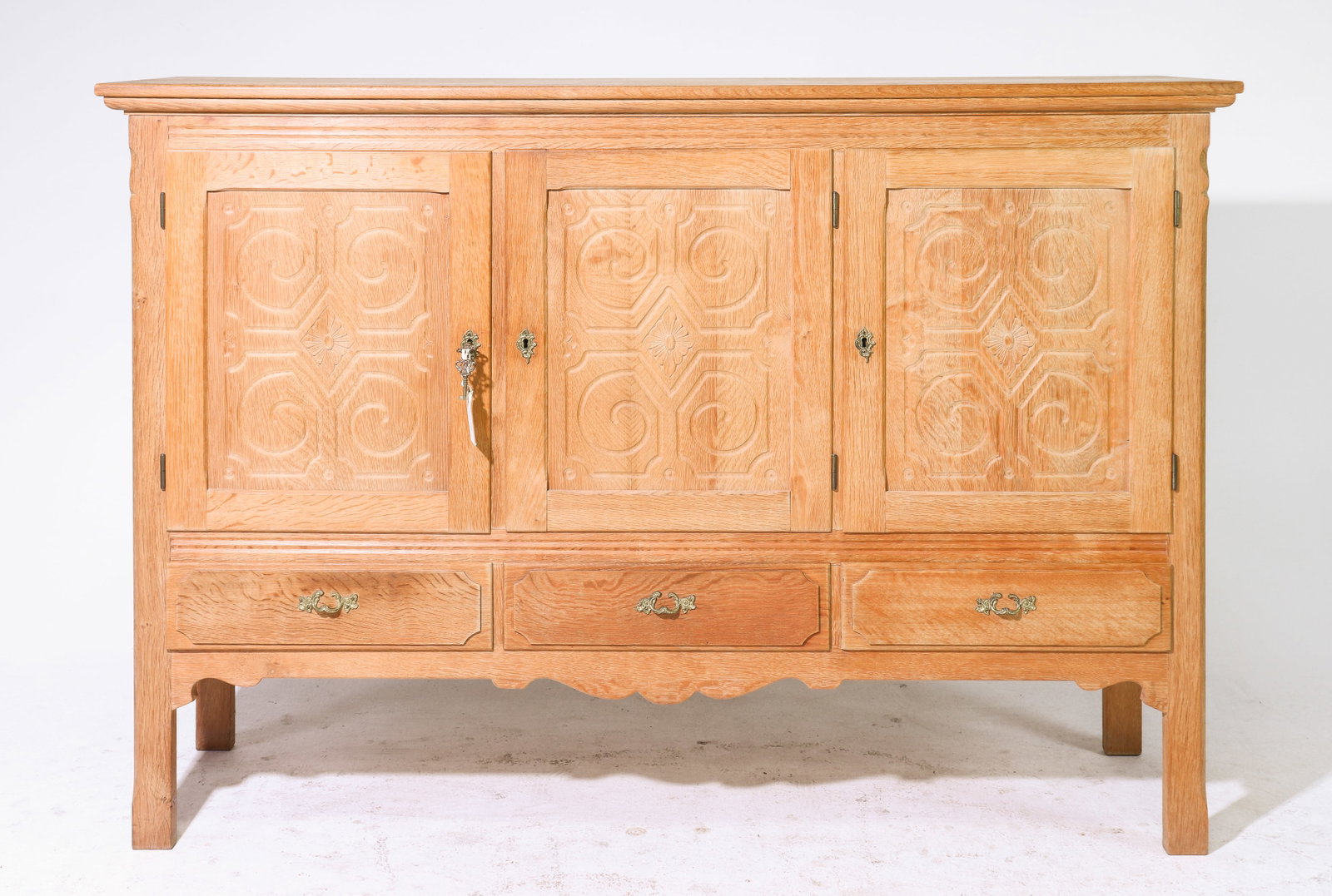 Danish Oak Buffet / Cocktail Cabinet: Danish Oak Buffet / Cocktail Cabinet - 48 in tall x 69.5 x 18.5 - Similar in style to / possibly by : S. Thrane & Son / Henning Kjaernulf / Guillerme & Chambron.