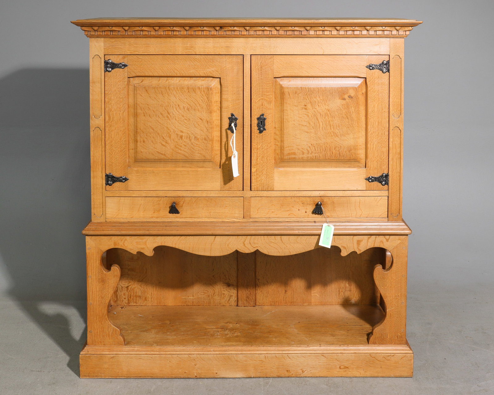 Danish Oak Two Door Cabinet with Drawers (1 of 6)