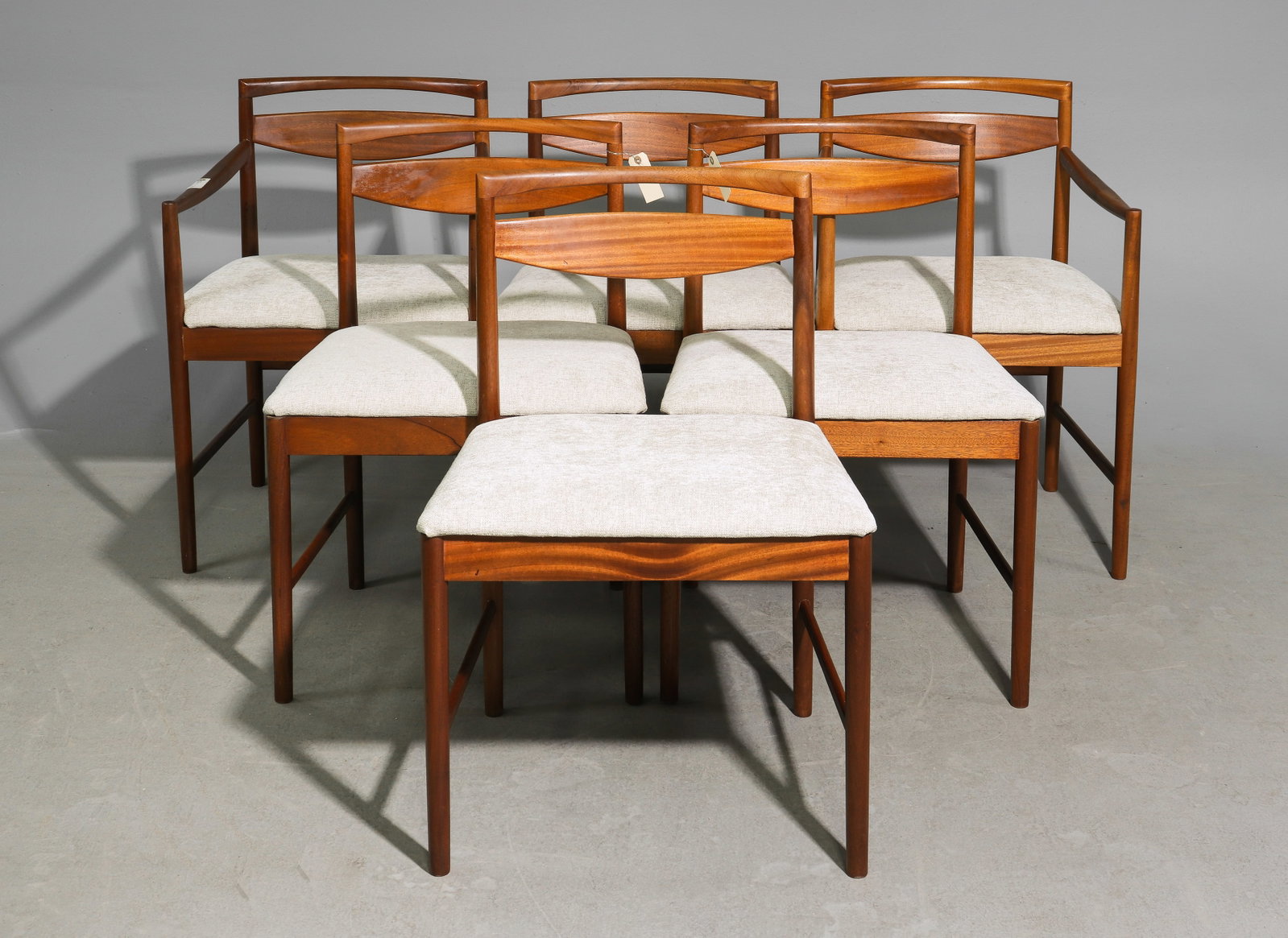 6 Mid Century Modern Dining Chairs - McIntosh: Danish Modern Style Set of 6 Teak Dining Chairs made by Scottish Mid Century Modern Furniture Maker McIntosh - 31.25 in tall x 22 x 20 each with a seat height of 19 inches