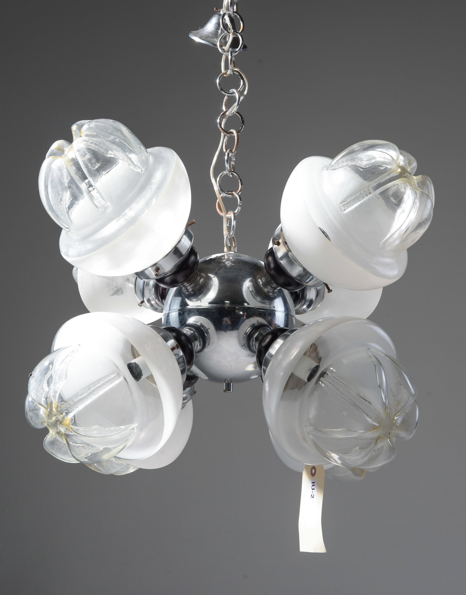 Italian Murano Glass & Chrome Chandelier (1 of 4)