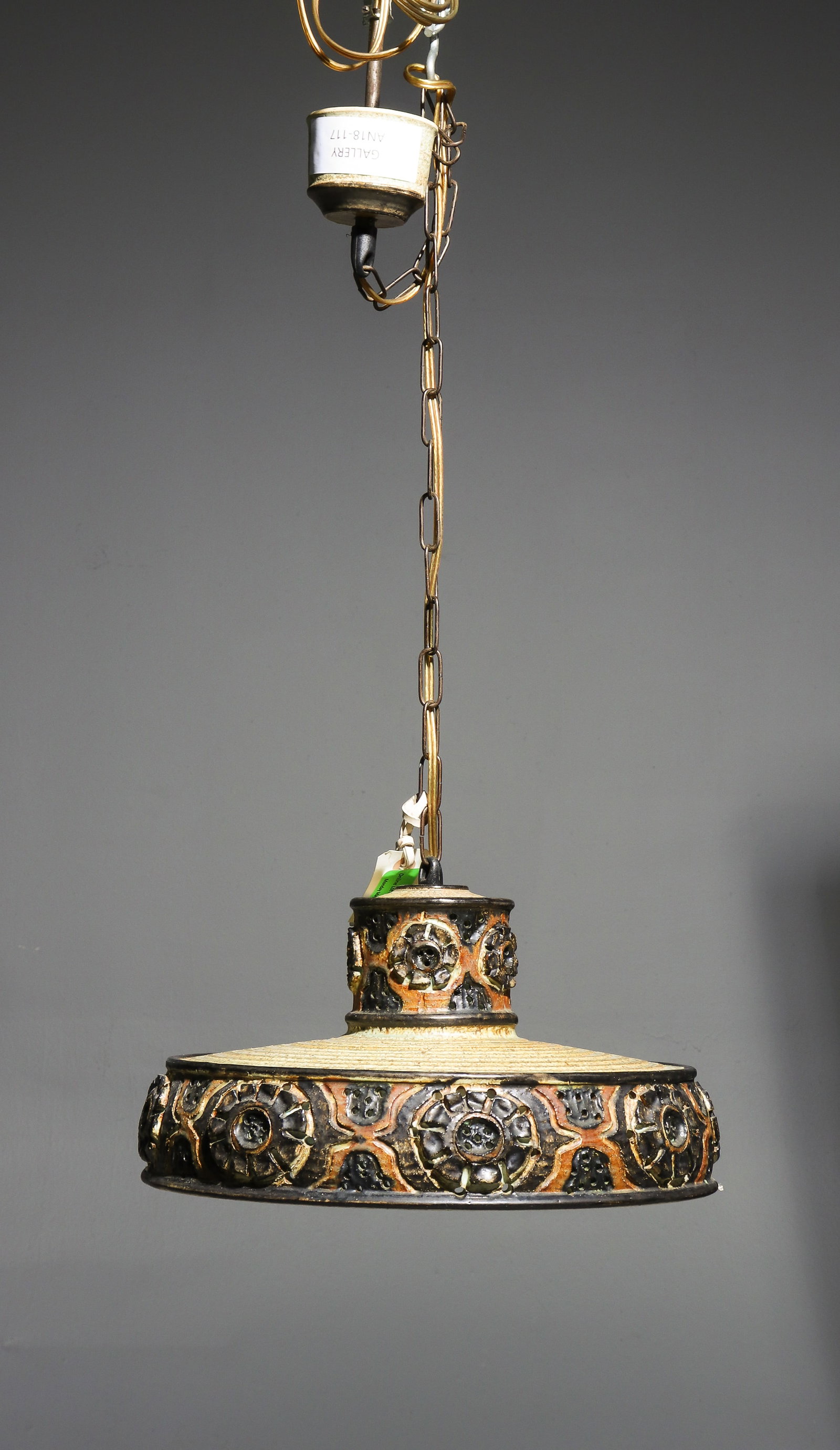 Danish Hand Made Pottery Chandelier #2: Danish Hand Made Pottery Chandelier - 7.5 in tall x 14 inch diameter