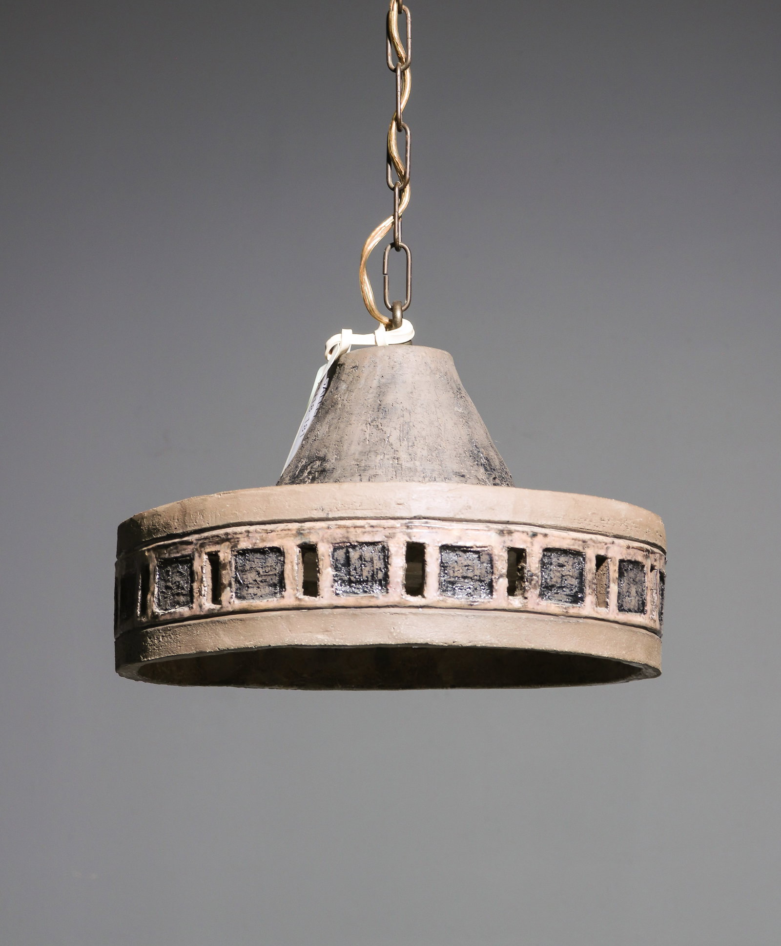 Danish Hand Made Pottery Chandelier #3: Danish Hand Made Pottery Chandelier - 7.5 in tall x 14 inch diameter