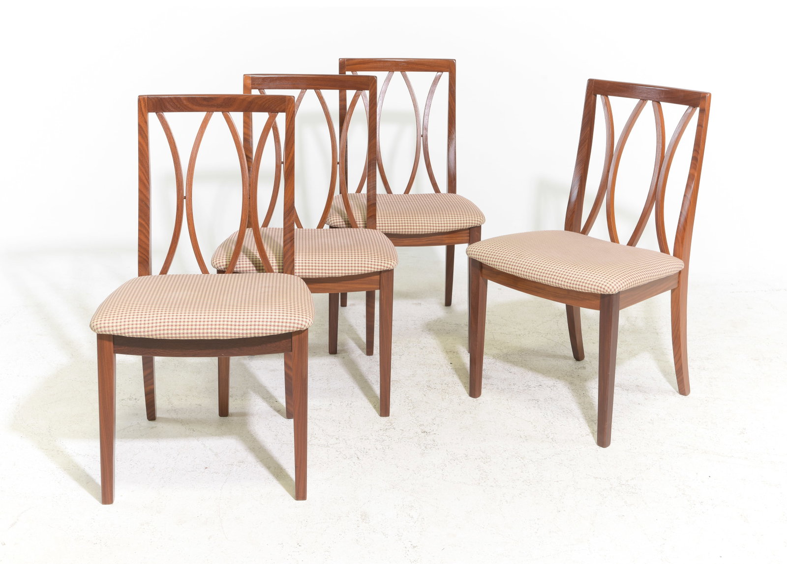 Mid Century Modern Set 4 Dining Chairs: Danish Modern Style Set Of 4 Dining Chairs - 34 in tall x 19 x 19, seat height is 17 in
