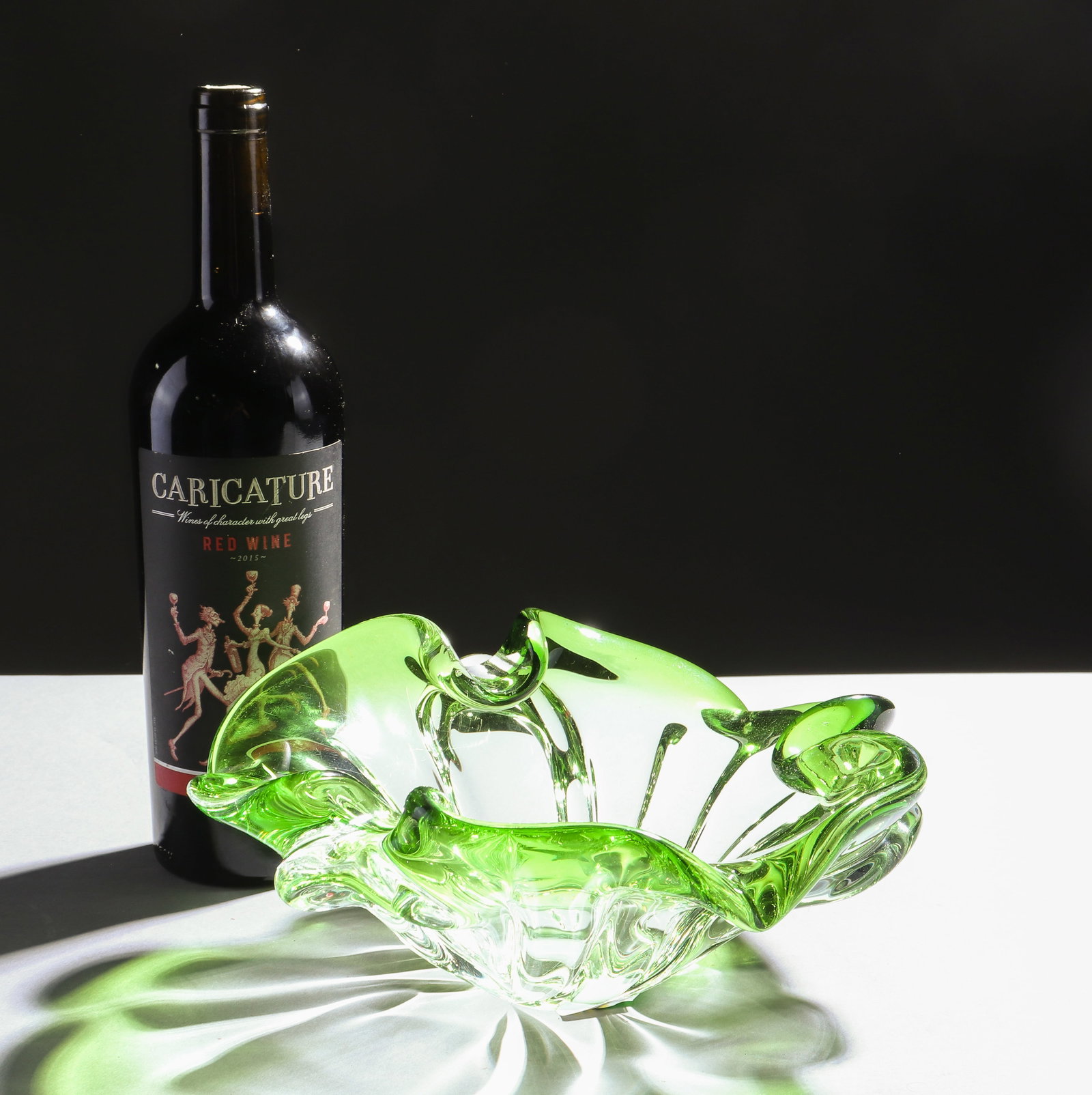 Yellow Green Murano Art Glass Bowl / Candy Dish: Yellow Green Murano Art Glass Bowl / Candy Dish - 4 in tall x 10 x 10