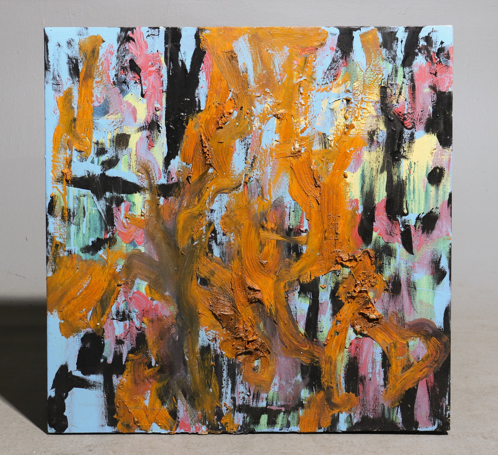 Jon Norton Unframed Abstract Acrylic on Canvas #2: Jon Norton Unframed Abstract Acrylic on Canvas Art - 24 in tall x 24 x 1.5