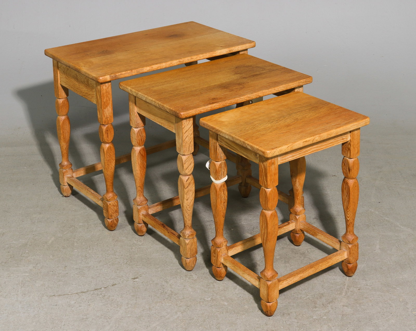 Danish Oak Nest of Three Tables (1 of 4)