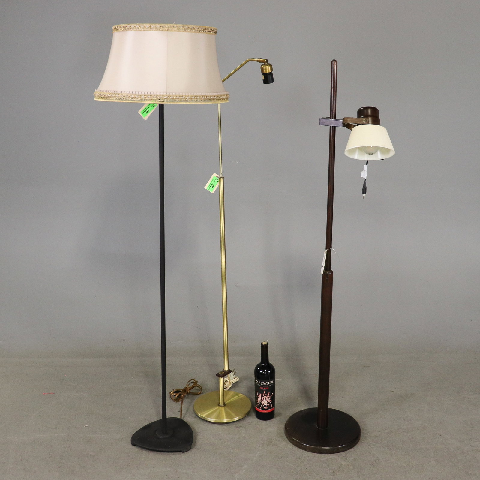 3 Assorted Danish Mid Century Floor Lamps: 3 Assorted Danish Mid Century Floor Lamps - 59 in tall x 9 x 9