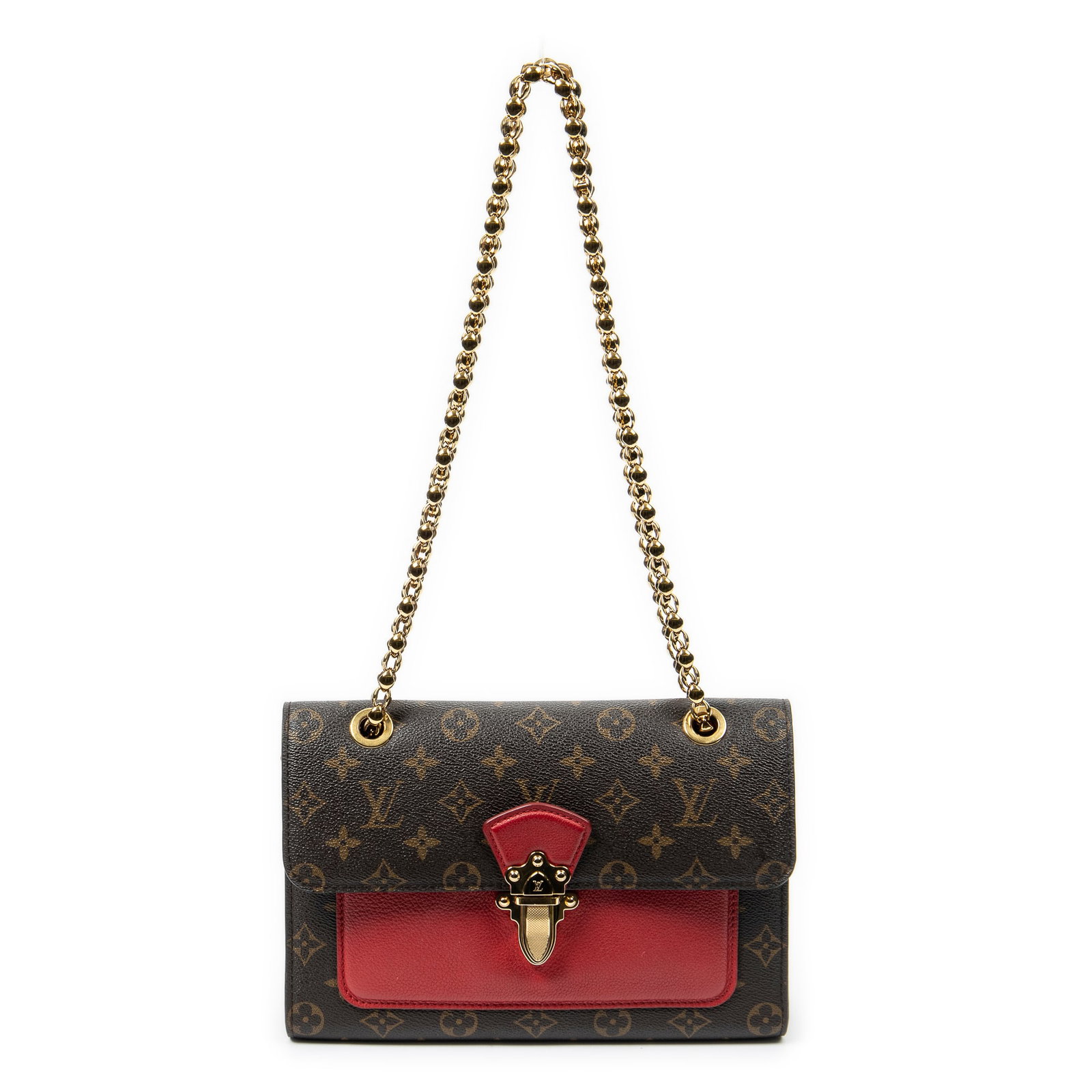 Louis Vuitton Victoire in Brown/Raisin Monogram Canvas: Genuine Pre-Owned Louis Vuitton Victoire in Brown/Raisin Monogram Canvas made in France in A condition. Date Code is CA4188 (48th week of 2018) Measurements: 26*18*8.5cm (Length * Height * Width). Thi