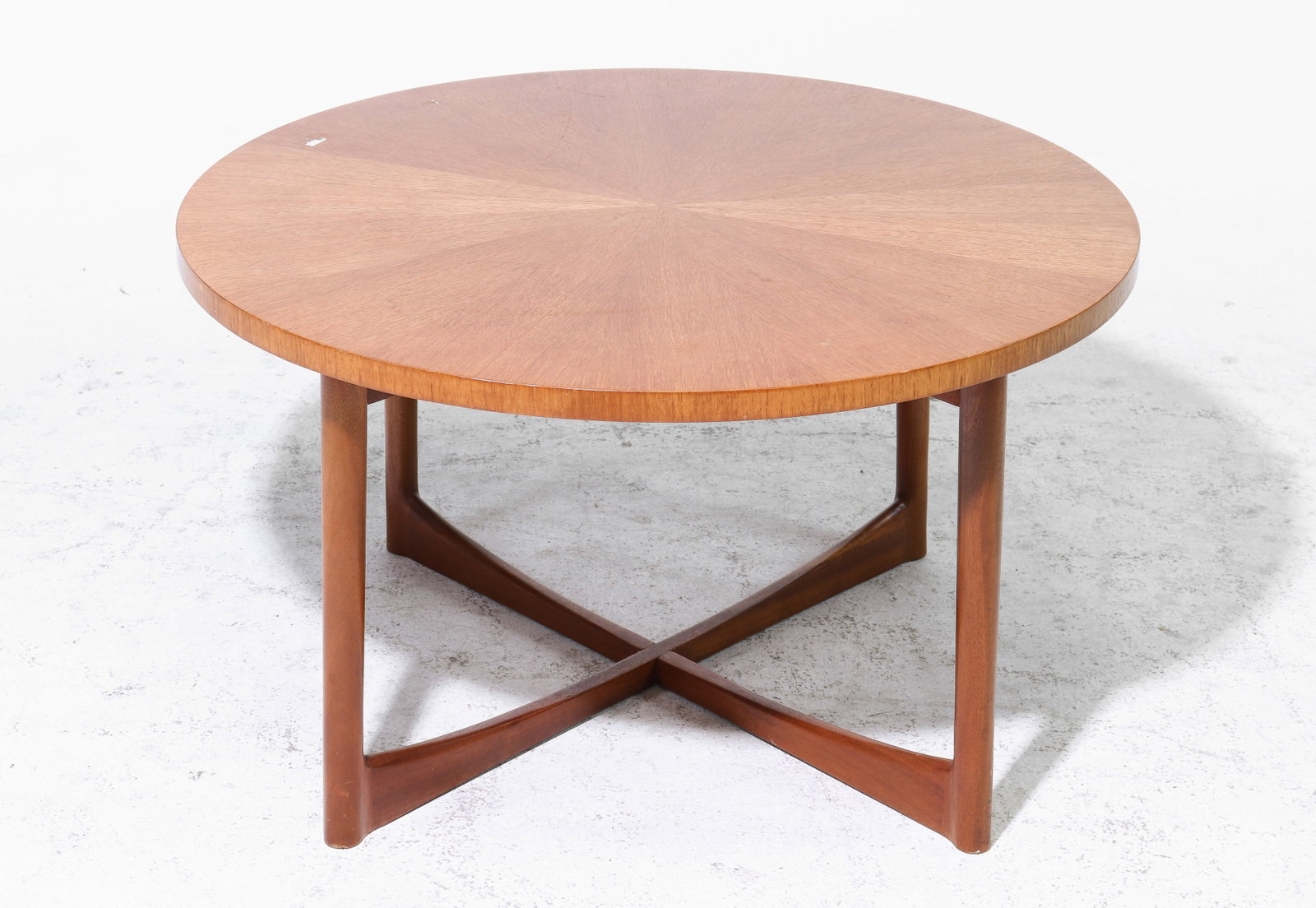 Mid Century Modern Round Coffee Table: Danish Modern Style Round Coffee Table - 18 in tall x 33 inch diameter