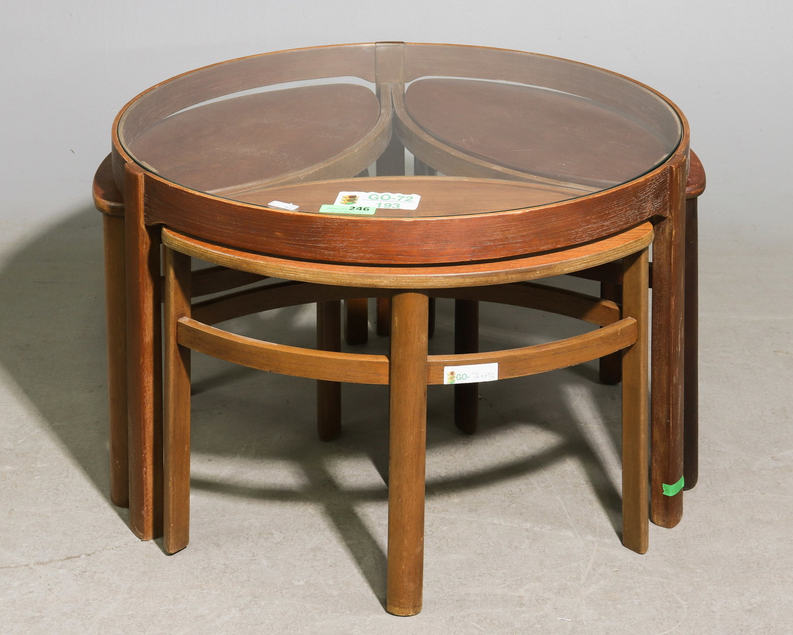 Mid Century Modern Round Trinity Coffee Table Nest (1 of 5)