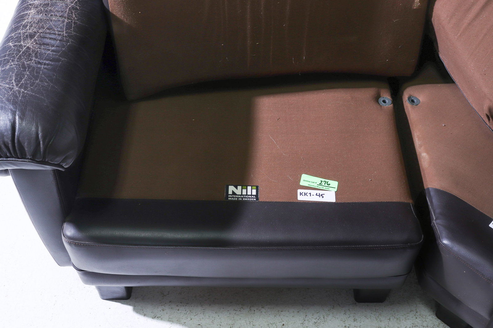 Danish Leather Button Tufted Sectional Sofa - 3