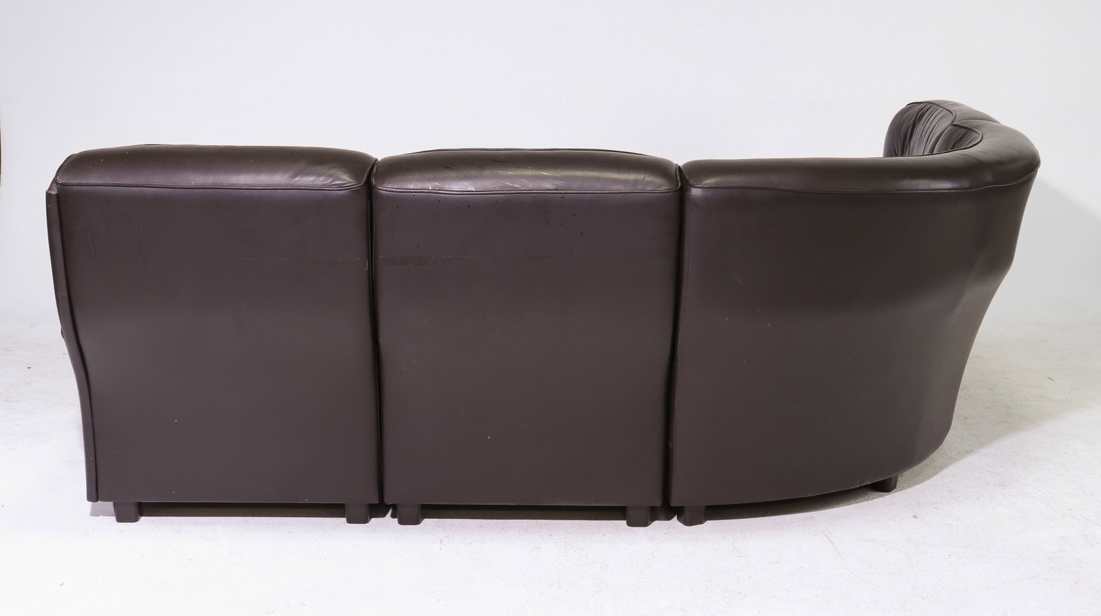 Danish Leather Button Tufted Sectional Sofa - 8