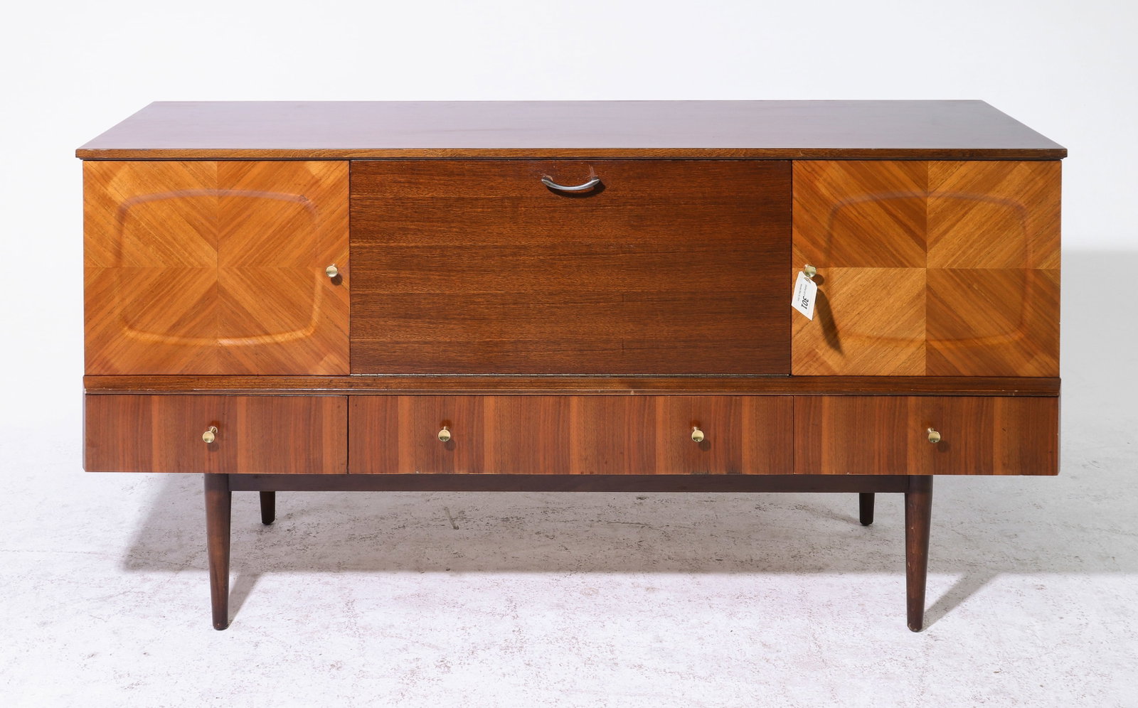 Mid Century Modern Cocktail Sideboard - Lebus: Danish Modern Style Cocktail Sideboard - Lebus - 31.5 in tall x 61.5 x 18.5