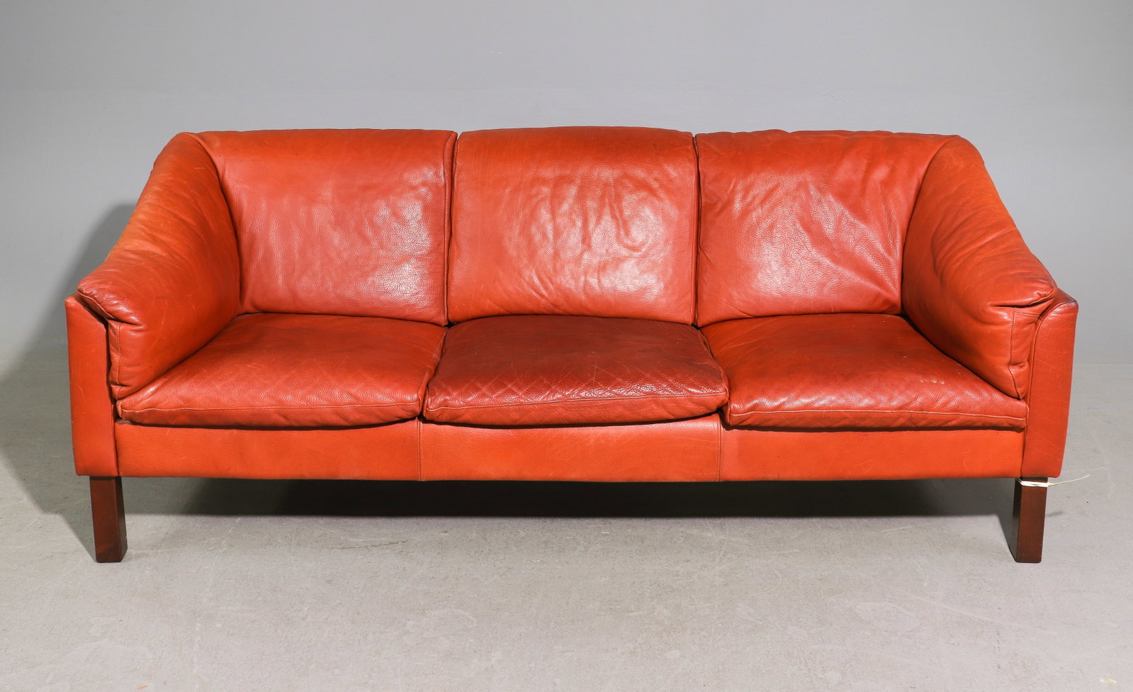 Danish Leather Three Seater Sofa (1 of 7)