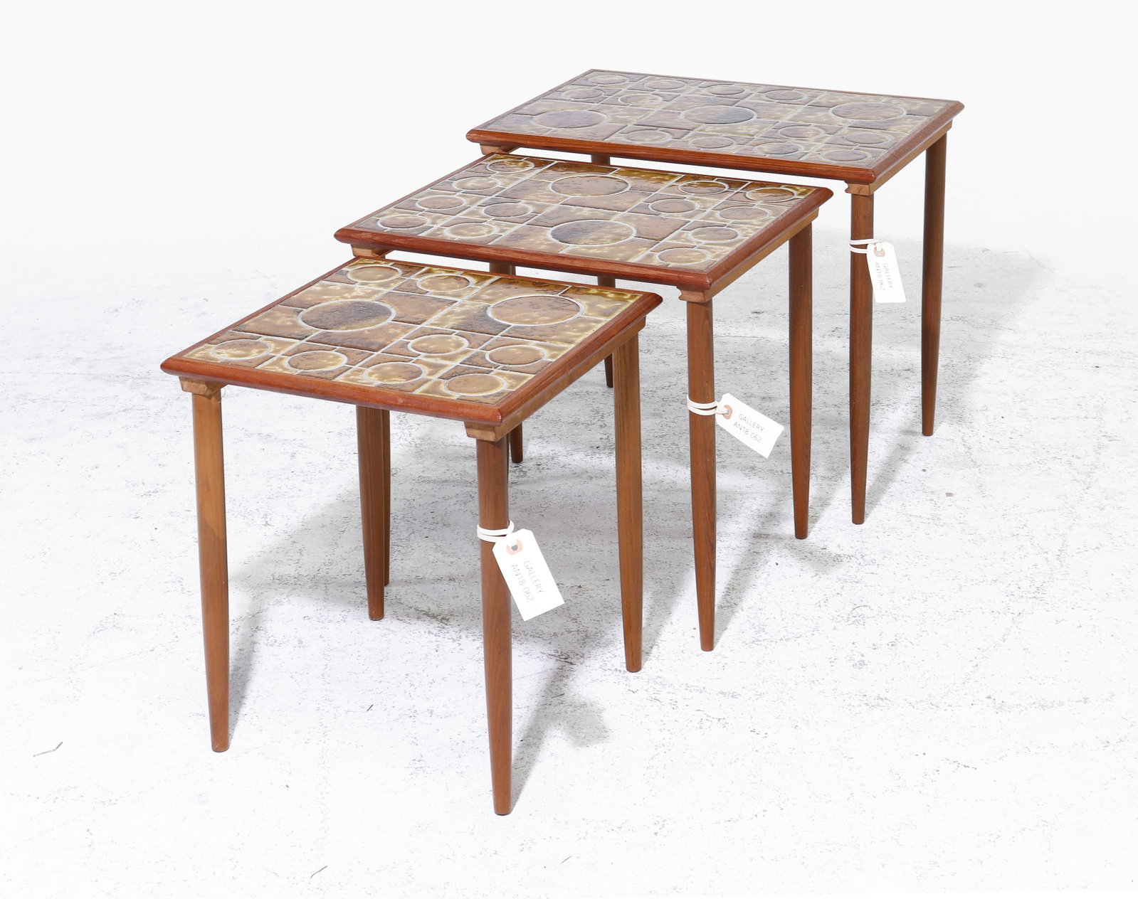 Danish Modern Tile Top Nest of Three Tables (1 of 4)