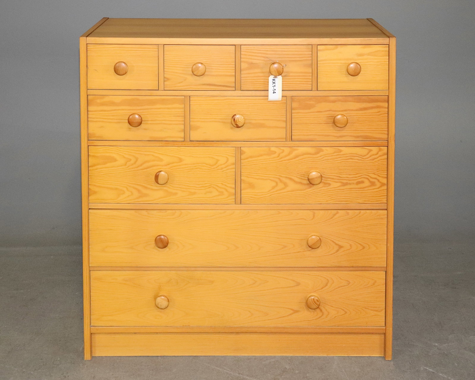 Danish Modern Pine 11 Drawers Chest (1 of 5)
