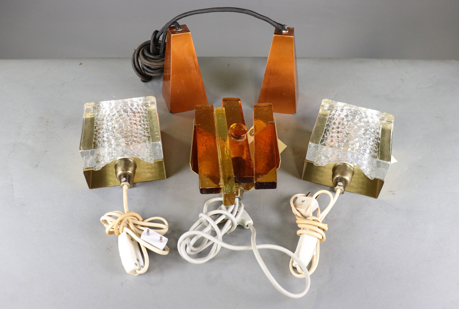 3 Art Deco Style Sconces & 2 Pendant Lights (1 of 5)