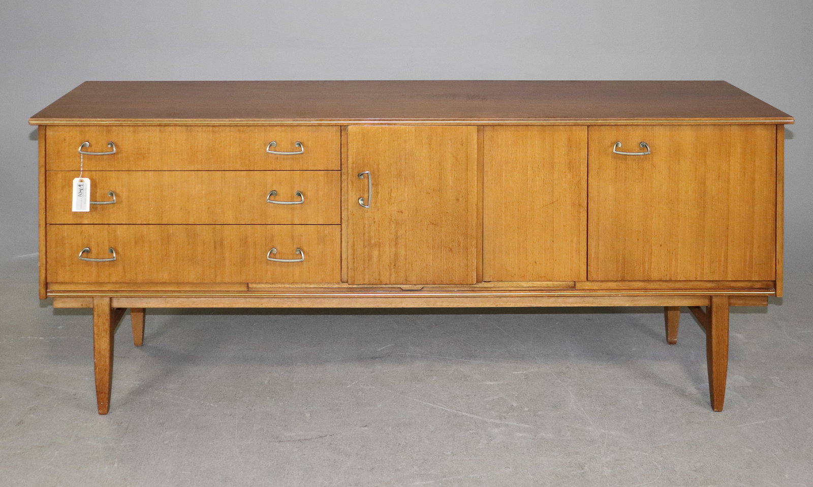 Mid Century Modern Cocktail Sideboard - Beautility: Danish Modern Style Cocktail Sideboard / Credenza By Beautility - 30 in tall x 72.5 x 19