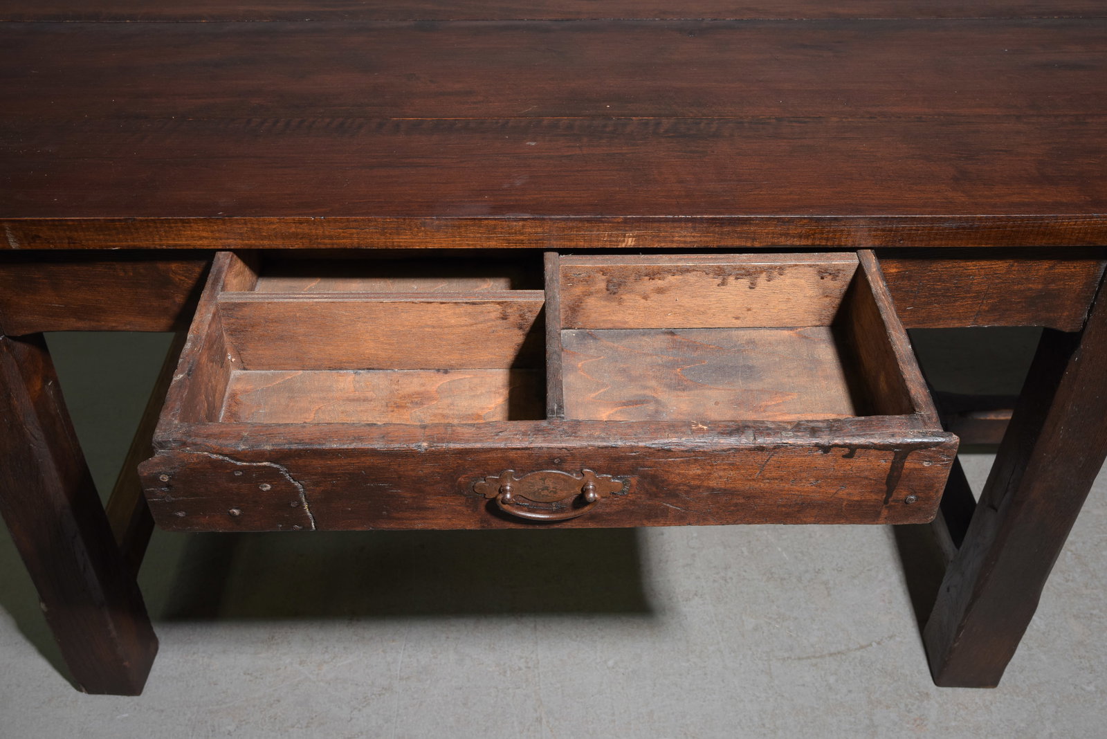 French Rustic Dark Oak Work / Farmhouse Table - 5