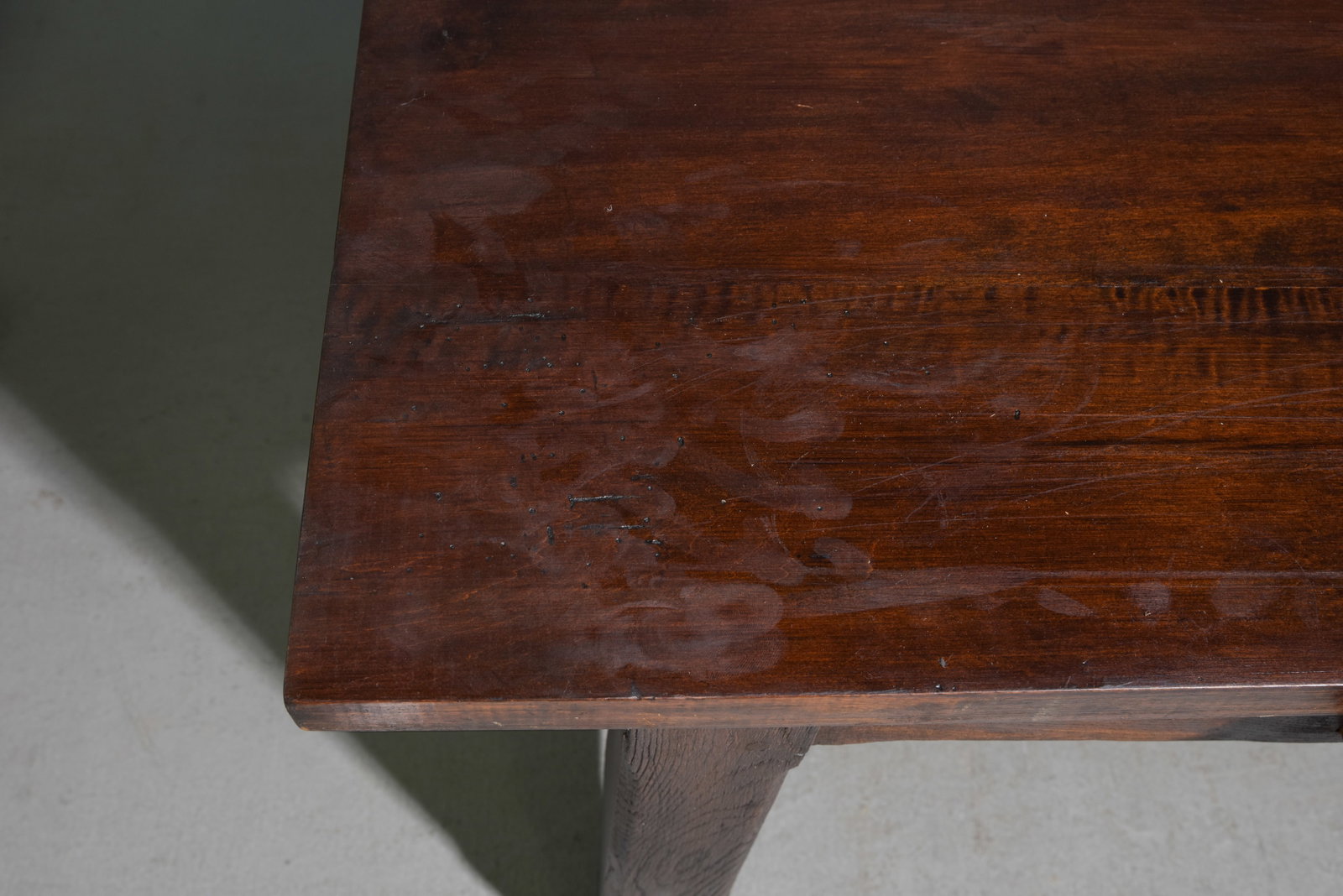 French Rustic Dark Oak Work / Farmhouse Table - 7