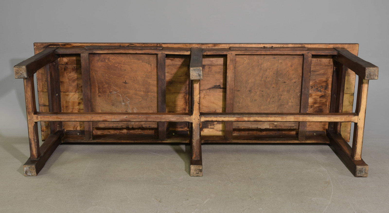 French Rustic Dark Oak Work / Farmhouse Table - 8