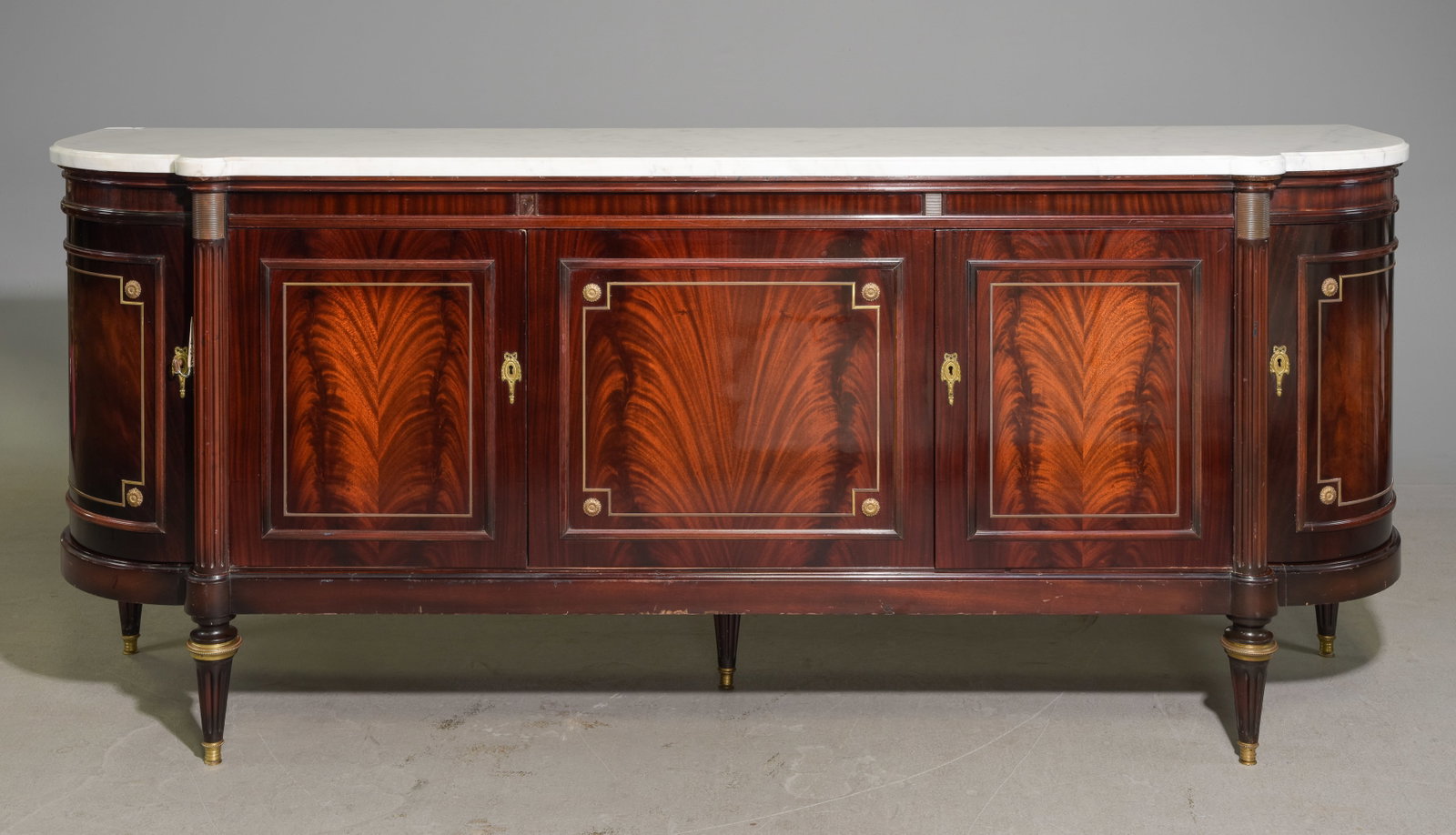 Louis XVI Style White Marble Top Sideboard #1 (1 of 9)