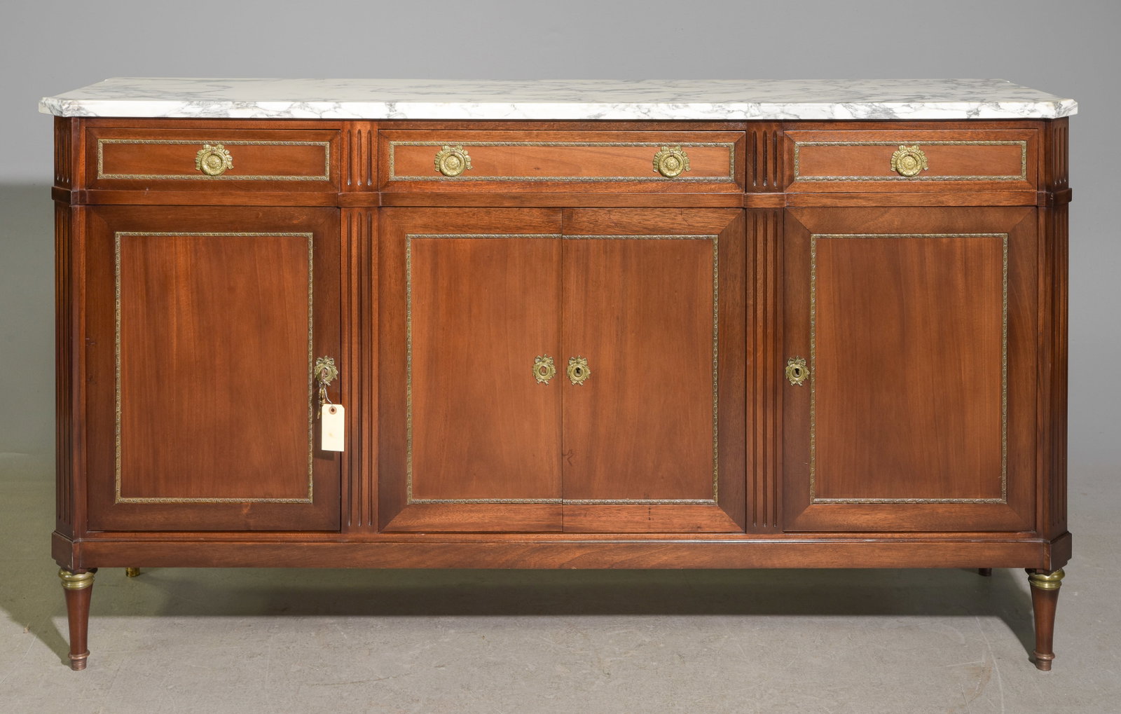 Louis XVI Style White Marble Top Sideboard (1 of 7)