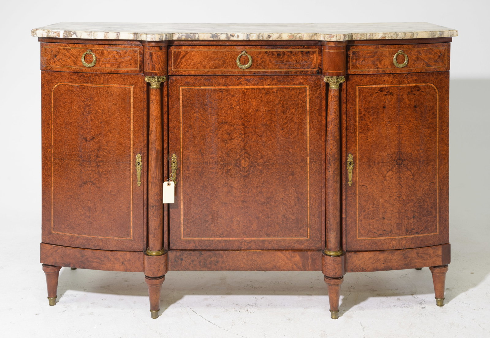 Louis XVI Style Marble Top Elm Wood Sideboard (1 of 7)