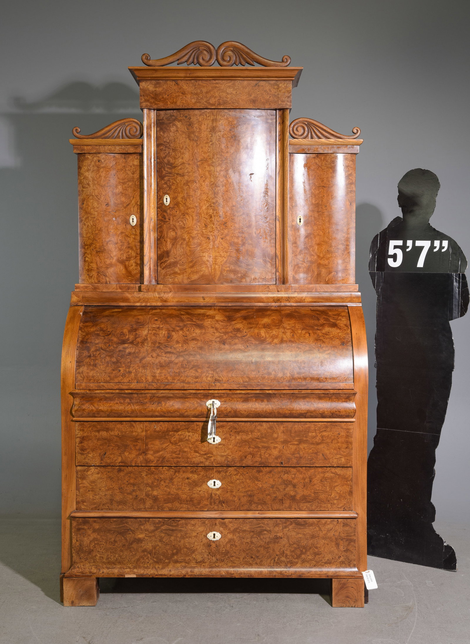 Danish Walnut Cylinder Roll Secretary Desk (1 of 10)