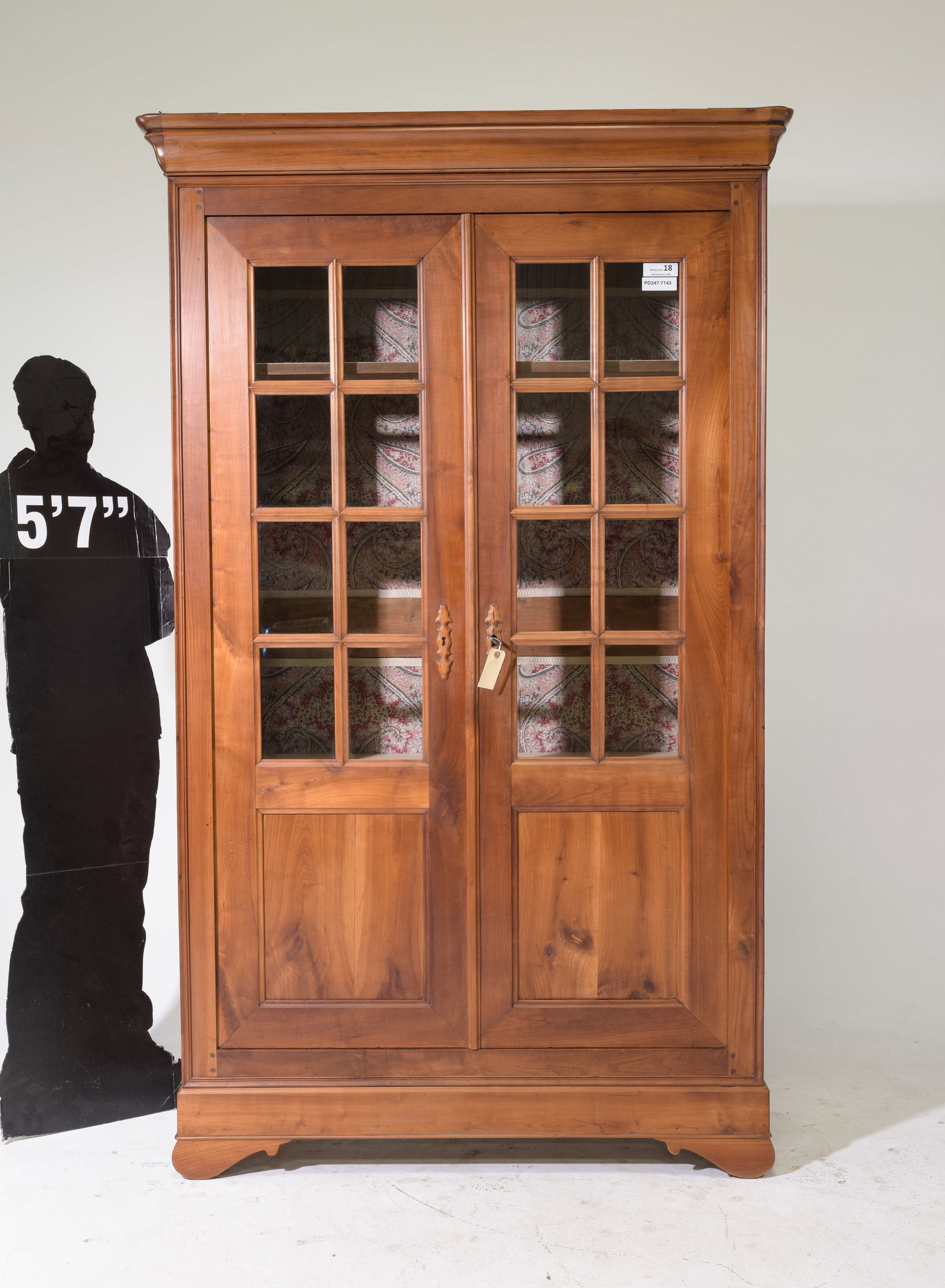 Louis Philippe Style Cherry Double Door Bookcase (1 of 8)