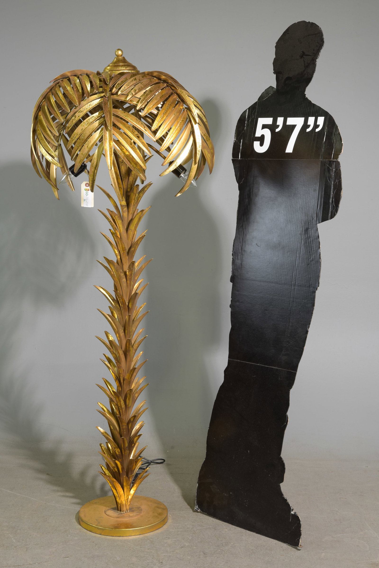 Hollywood Style Gold Palm Leaf Floor Lamp #1: Hollywood Style Gold Palm Leaf Floor Lamp - 62 in tall x 24 inch diameter