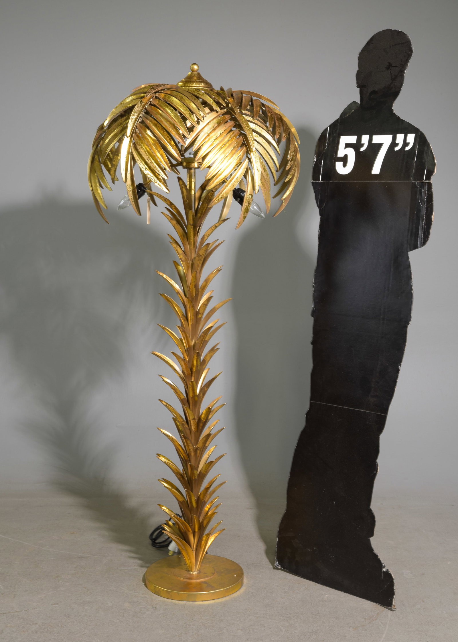 Hollywood Style Gold Palm Leaf Floor Lamp #2 (1 of 4)