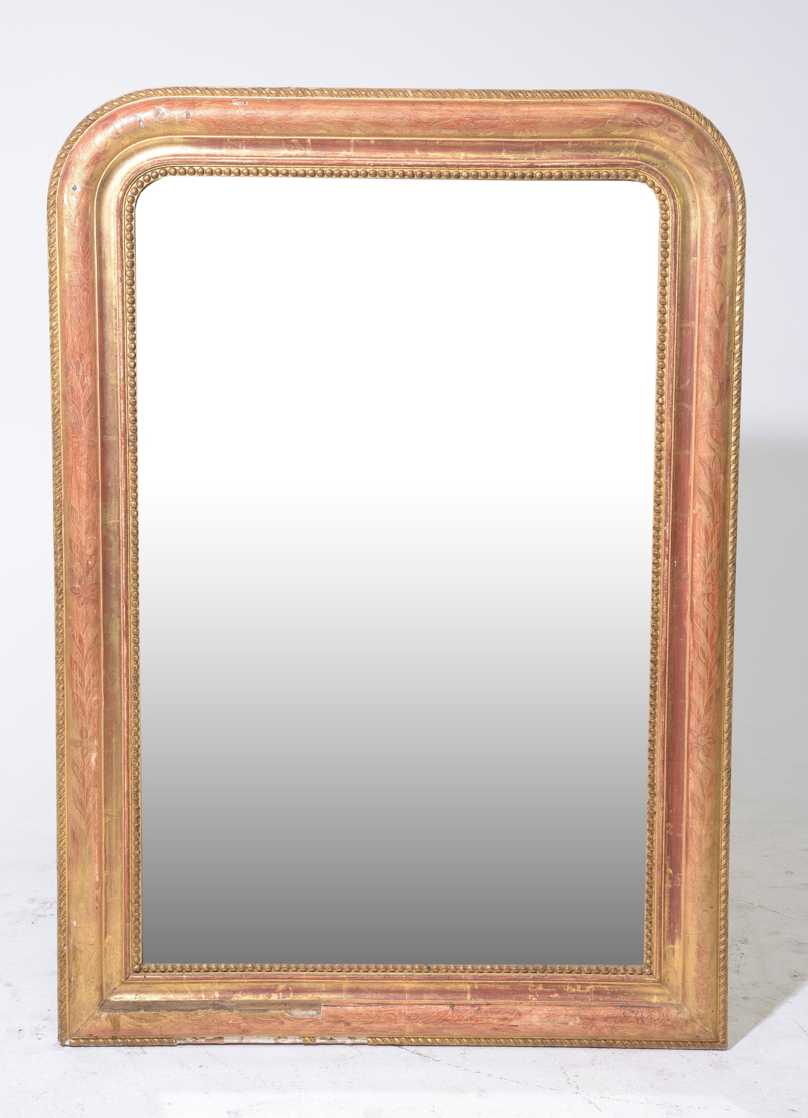 Louis Philippe Style Gold & Red Large Framed Mirror (1 of 4)