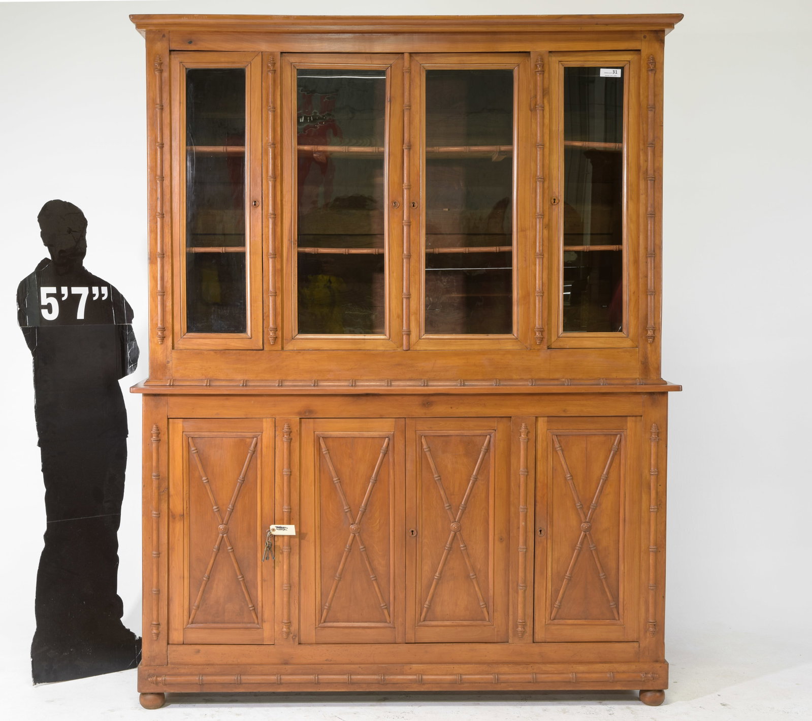 Faux Bamboo Large 8 Door Bookcase / Cupboard (1 of 8)