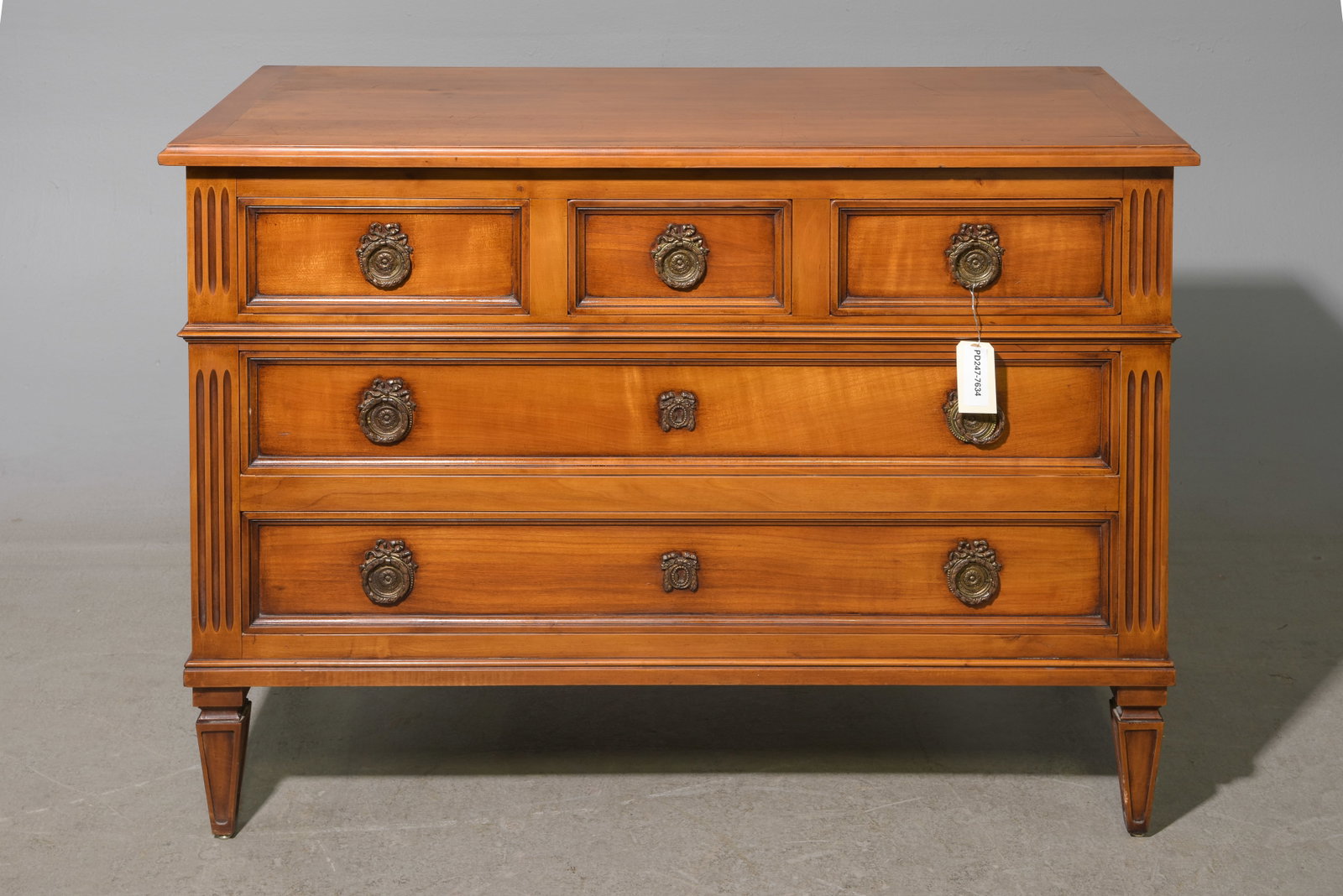 Louis XVI Style 5 Drawers Cherry Chest (1 of 6)