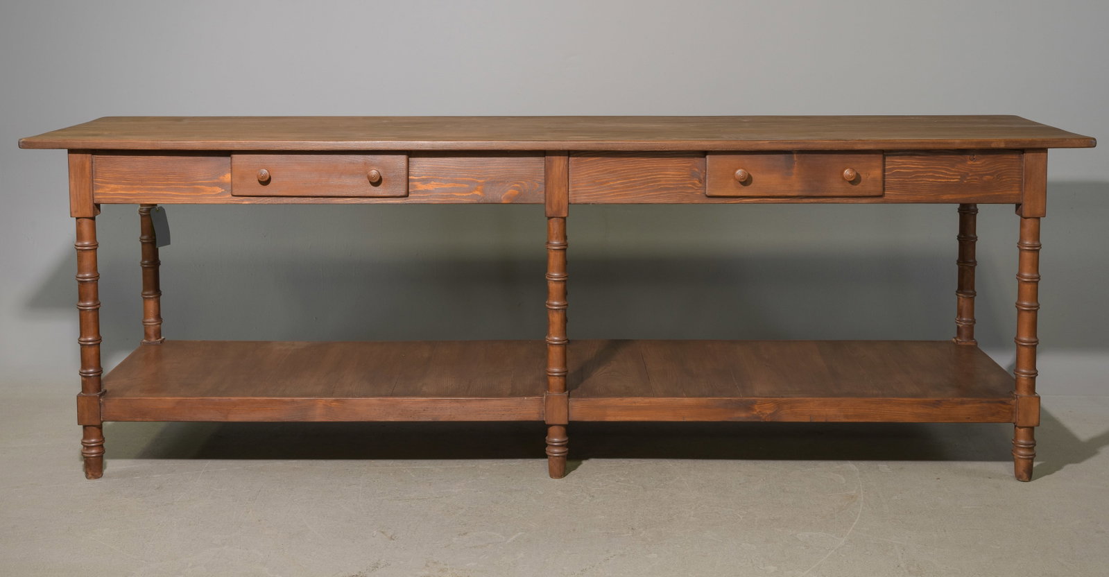 Large Oak Drapers Table with Drawers (1 of 4)