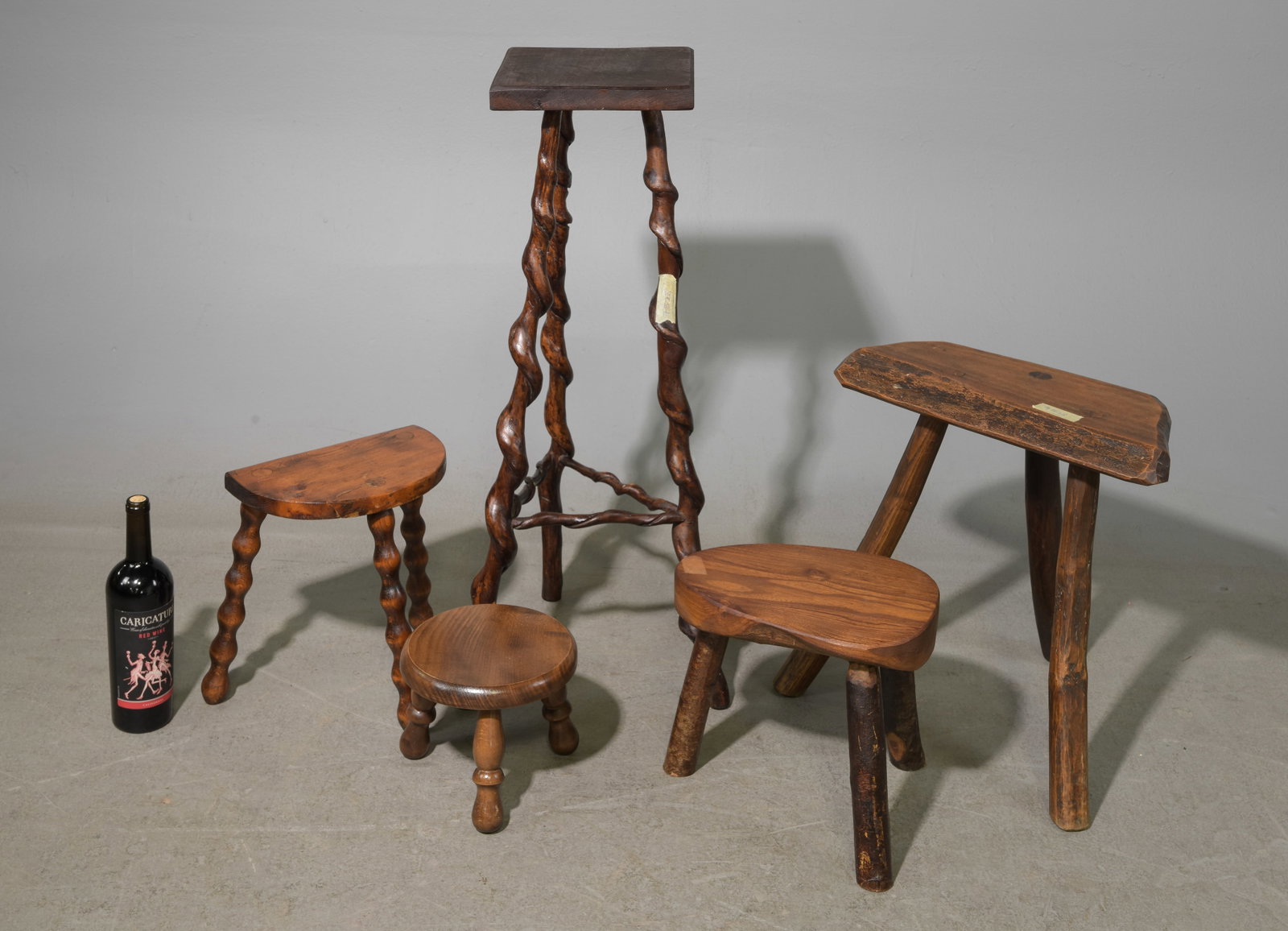 3 French Assorted Milk Stools & 2 Leg Stools (1 of 6)