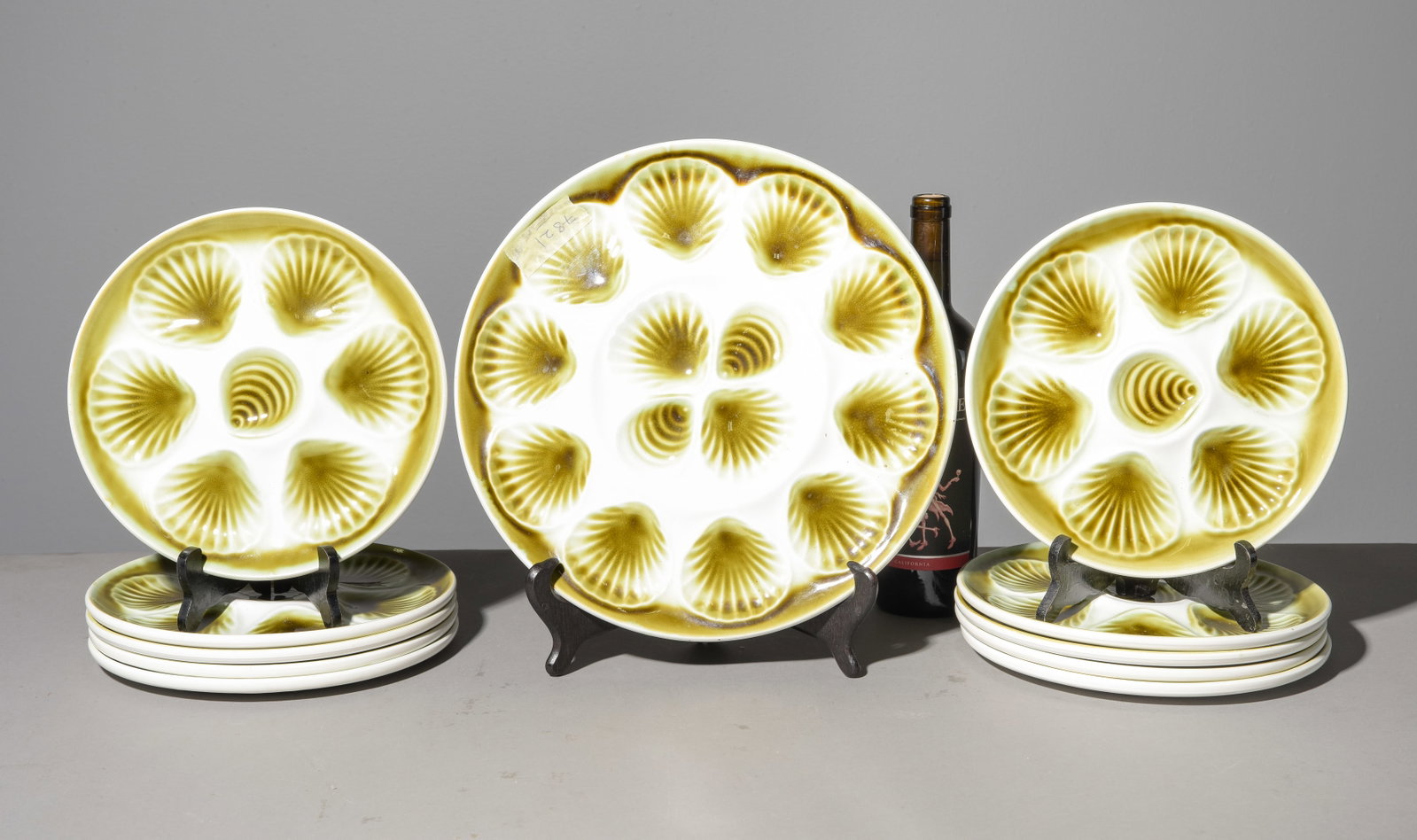 11pc French Green Scallop Plate Set (1 of 5)